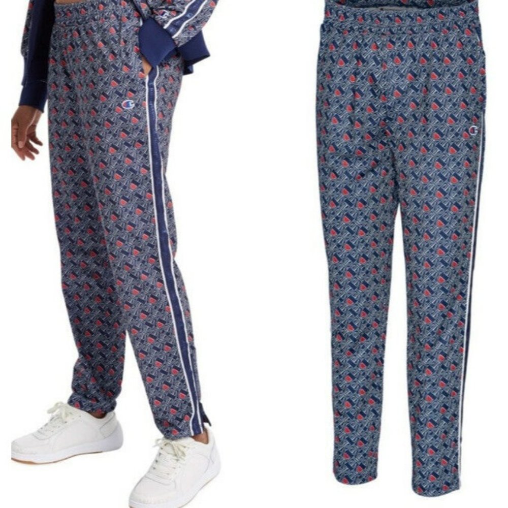Women's Champions C-Link Logo Track Pants Blue Athletic Wear Size Large